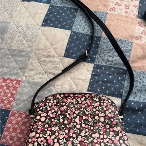 Kate Spade Black and Pink Floral Crossbody Bag